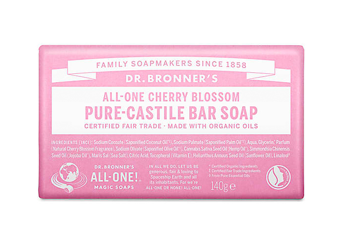 Dr Bronners Cherry Blossom Pure Castile Bar Soap